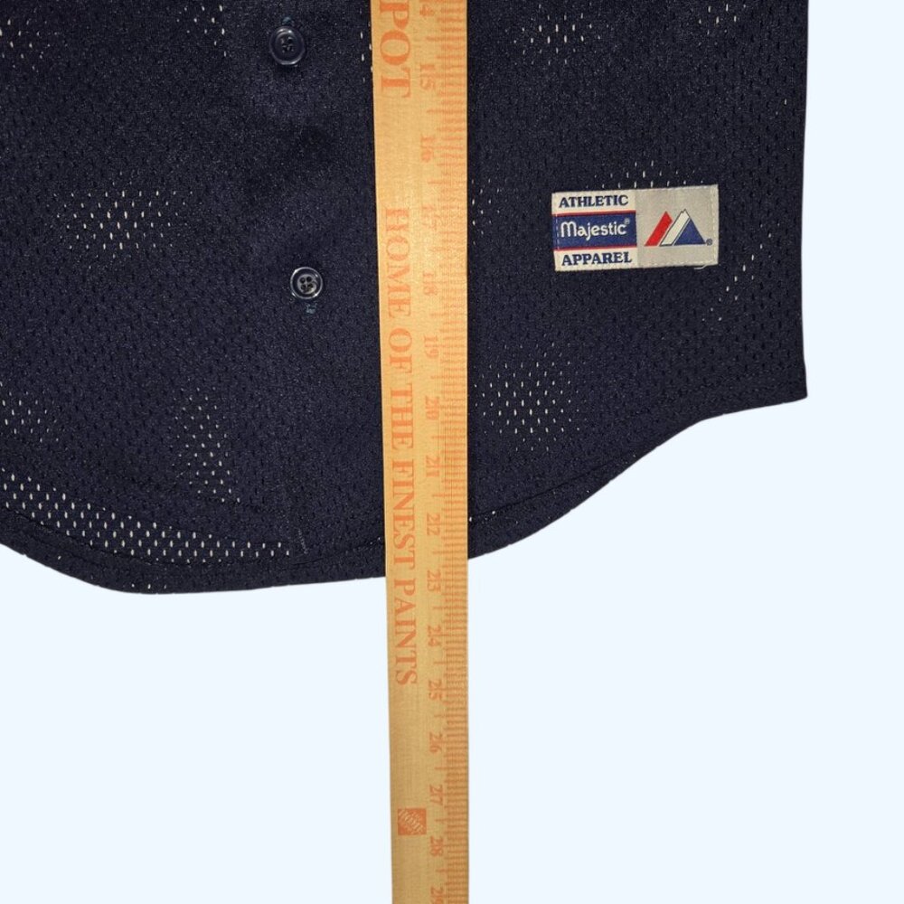 Majestic Boston Red Sox Youth Baseball Jersey Navy Blue Mesh Button Front READ - Picture 7 of 7